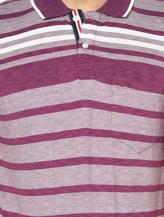 purple striped polo t-shirt - 17745752 - Standard Image - 4