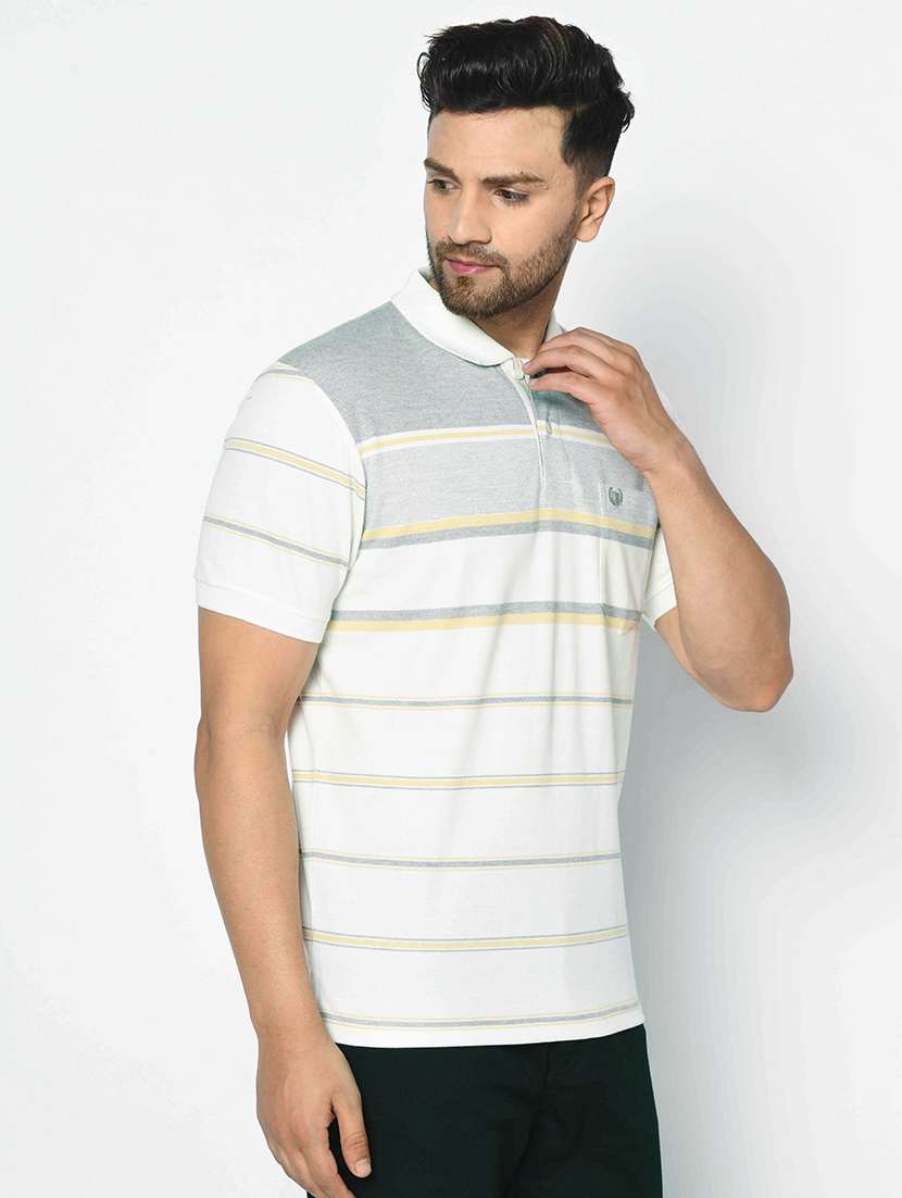 off white striped polo t-shirt - 17745758 - Standard Image - 1