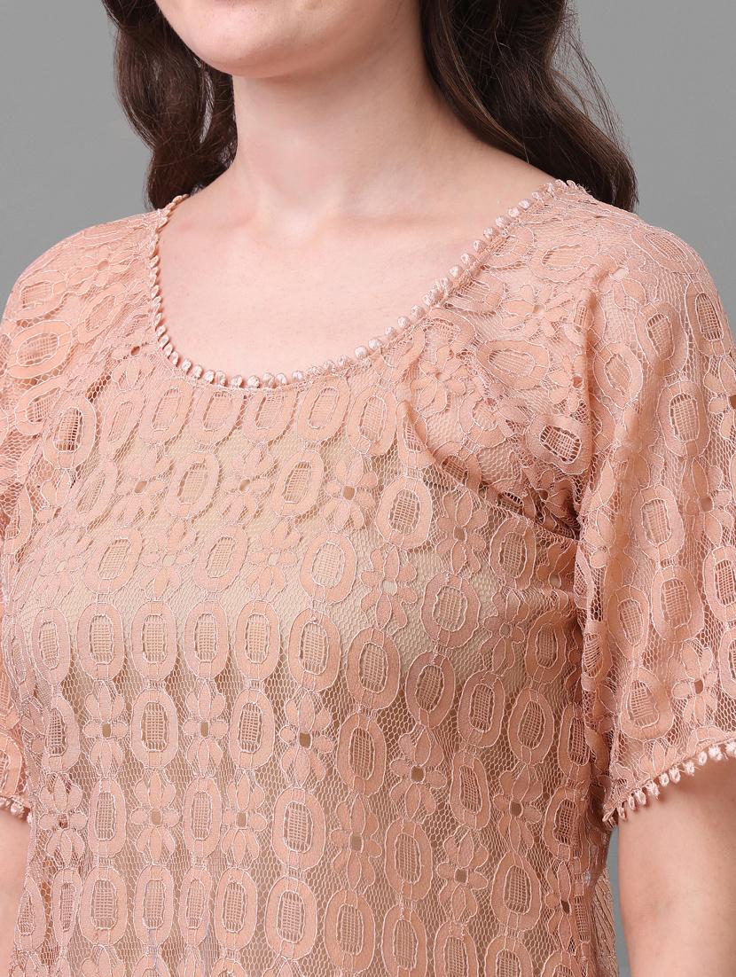 round neck self design top - 17748602 - Standard Image - 4