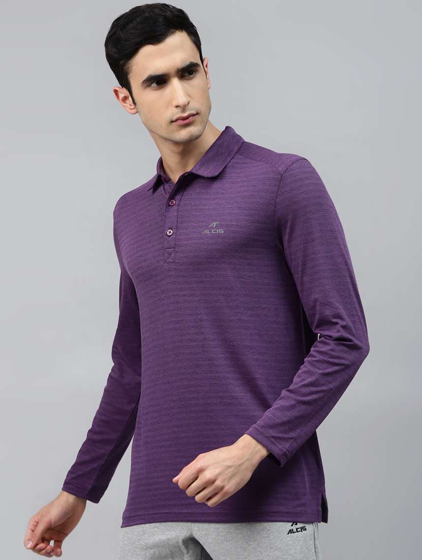 purple striped polo t-shirt - 17749514 -  Standard Image - 1