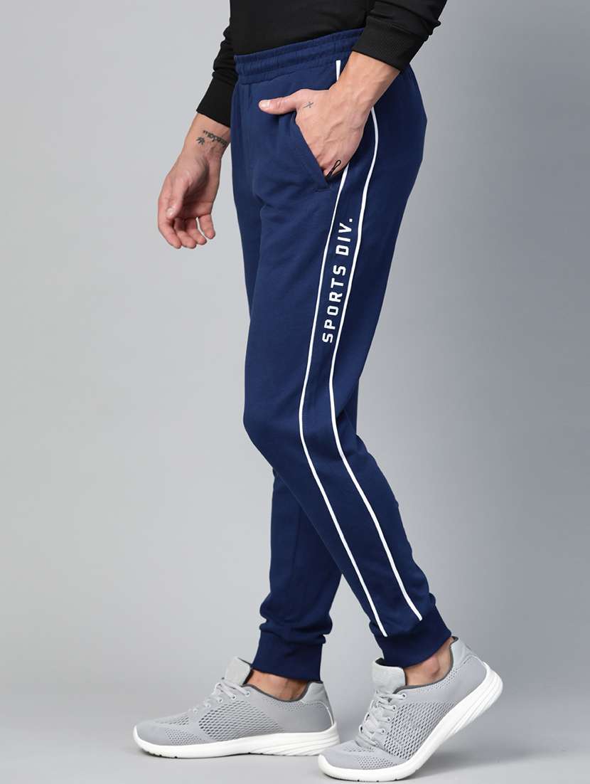 navy blue side taped joggers - 17749649 -  Standard Image - 1