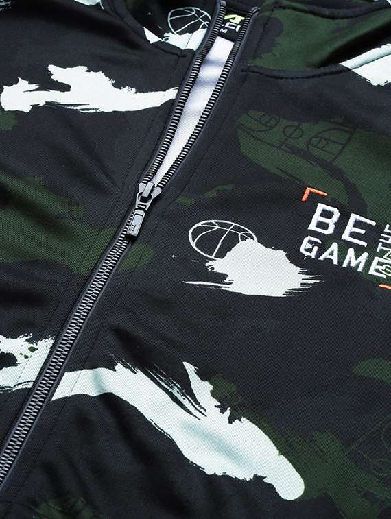 Black Camouflage Printed Casual Jacket - 17749689 -  Standard Image - 4