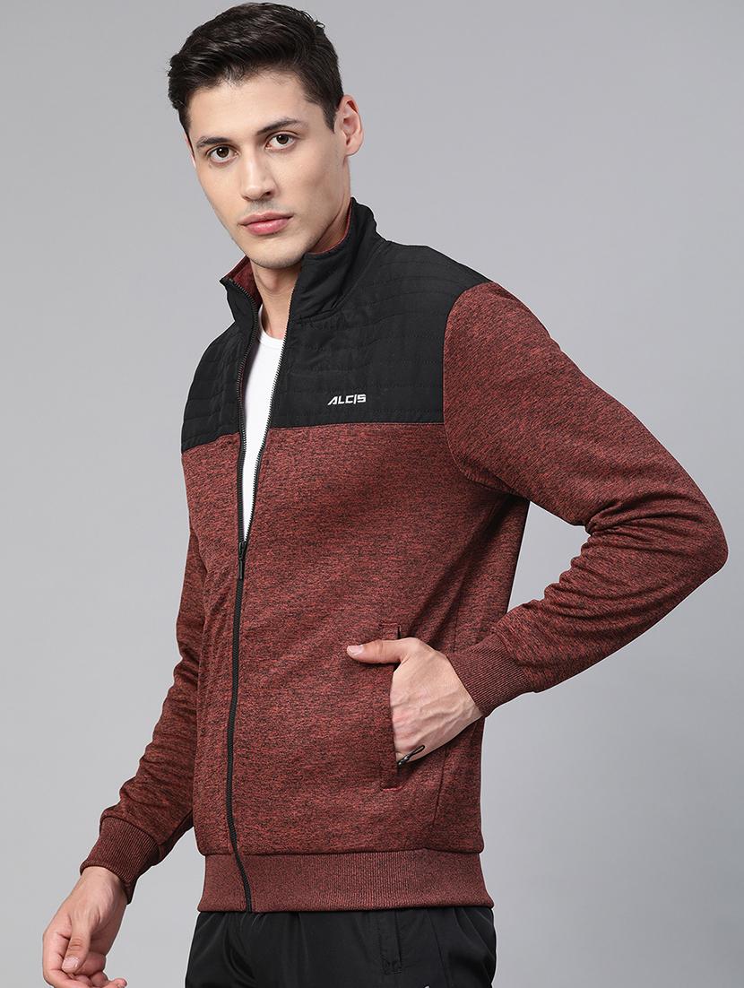 brown printed cut & sew casual jacket - 17749695 - Standard Image - 1