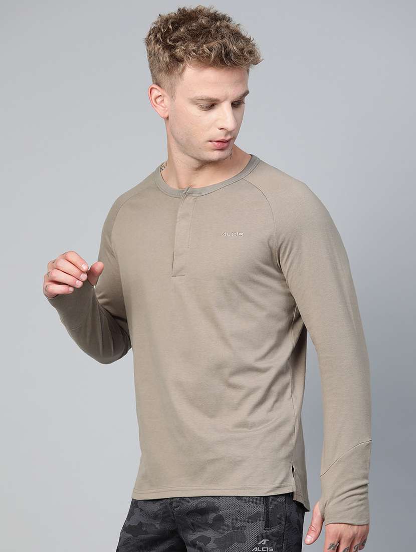 olive green solid raglan t-shirt - 17749710 -  Standard Image - 1
