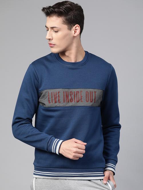 blue printed cut & sew sweatshirt - 17749711 -  Standard Image - 0