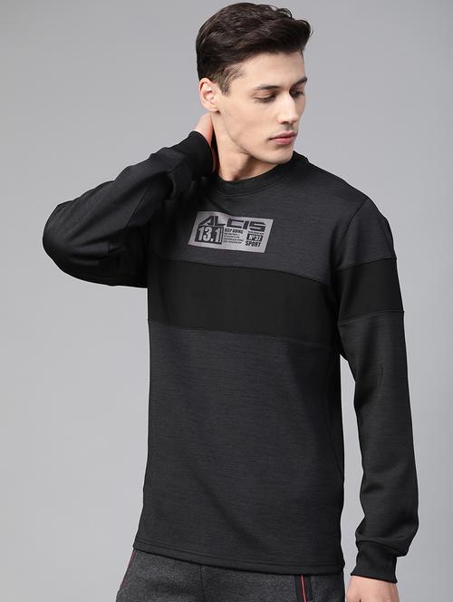 grey printed cut & sew sweatshirt - 17749722 -  Standard Image - 0