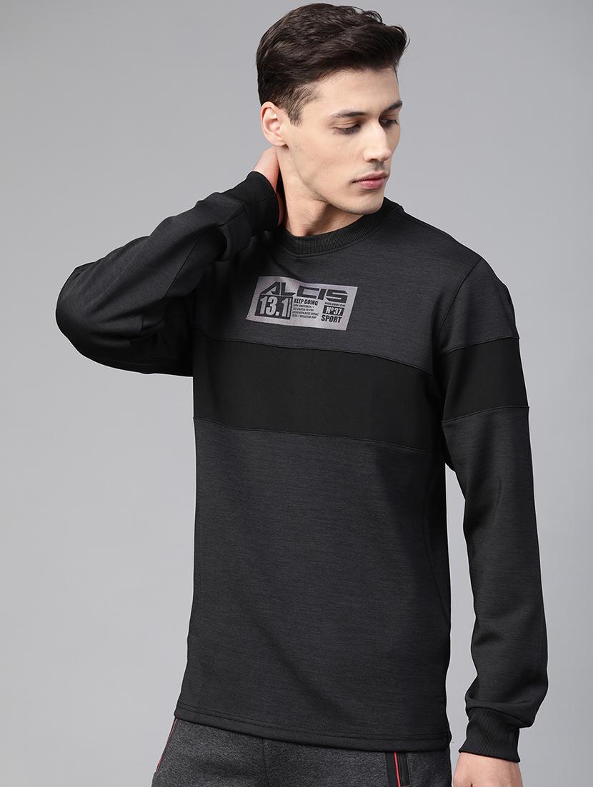 grey printed cut & sew sweatshirt - 17749722 -  Zoom Image - 0