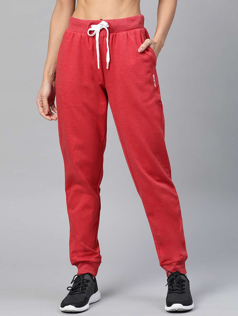high rise solid joggers 