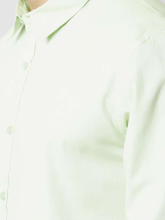 green solid casual shirt - 17750287 -  Standard Image - 4