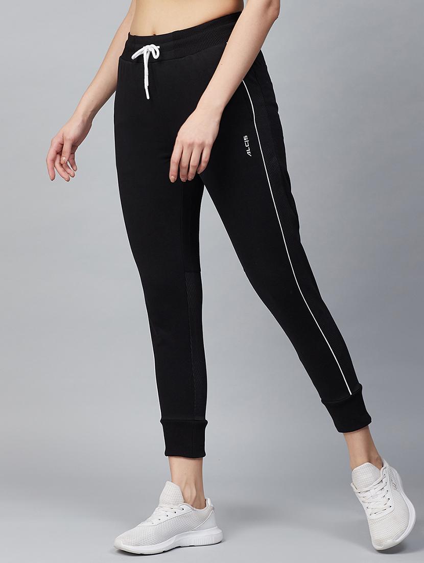 black cotton track pants - 17750662 -  Standard Image - 1