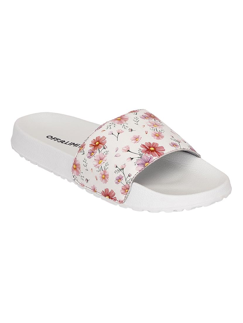 white slip on flip flops - 17750779 - Standard Image - 1