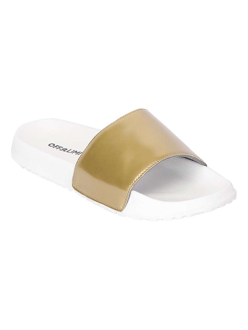 gold slip on flip flops - 17750805 -  Standard Image - 1