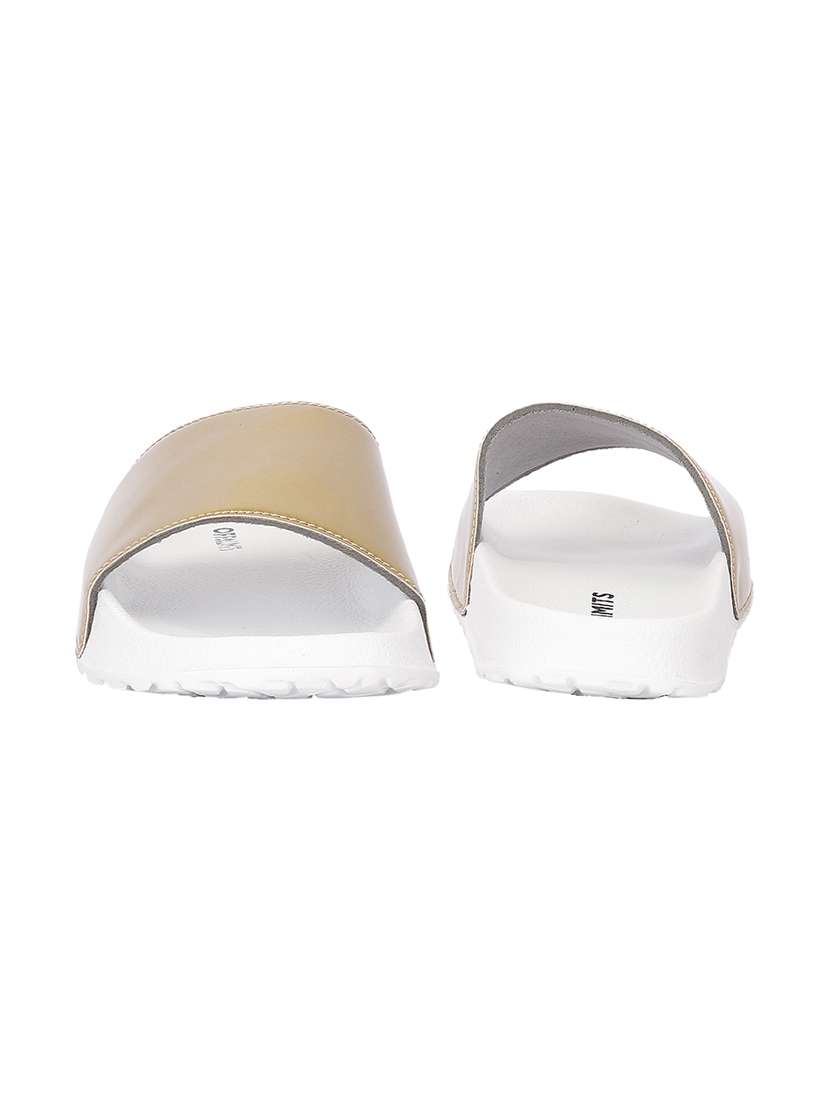 gold slip on flip flops - 17750805 -  Standard Image - 4