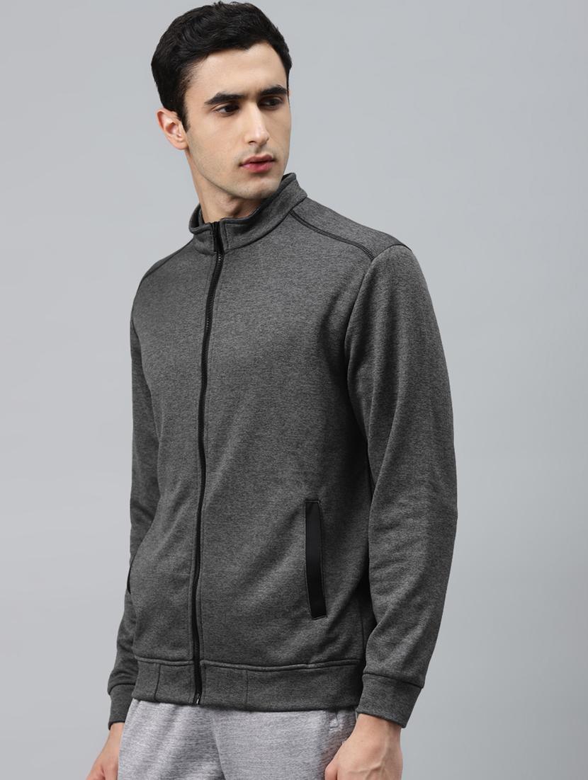 grey solid casual jacket - 17750869 - Standard Image - 1