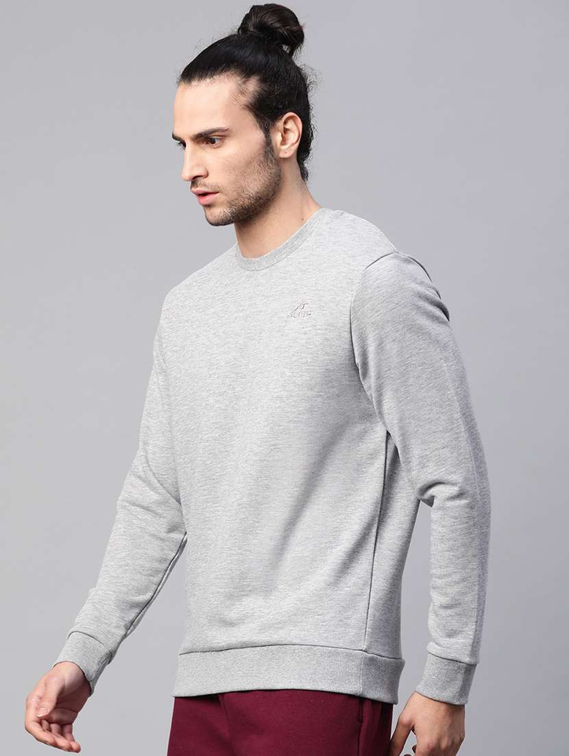 grey solid sweatshirt - 17750885 -  Standard Image - 1