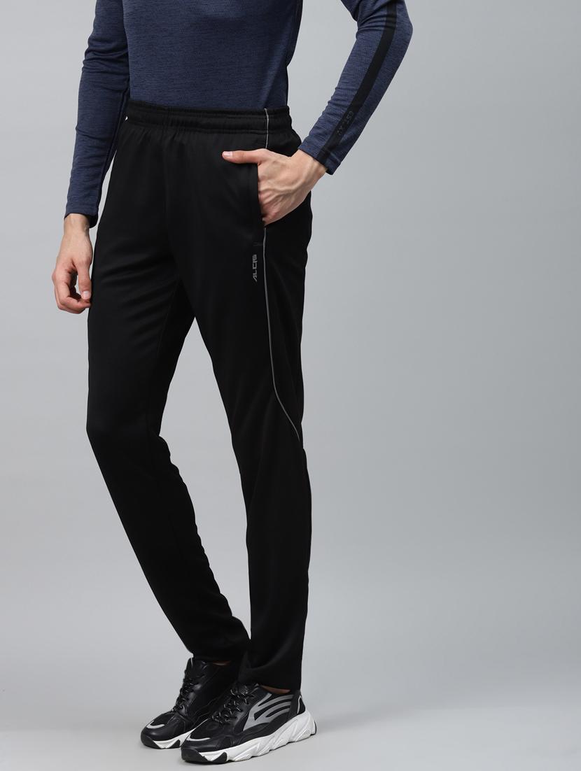 black solid full length track pant - 17750892 - Standard Image - 1