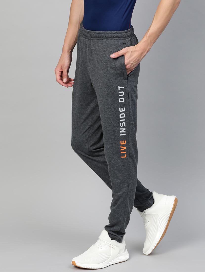 grey printed full length track pant - 17751799 - Standard Image - 1