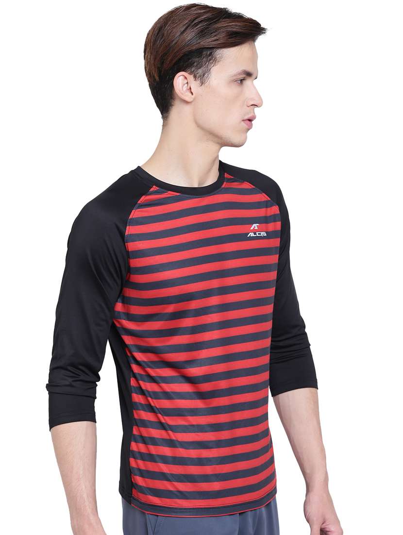 navy blue striped raglan t-shirt - 17751811 - Standard Image - 1