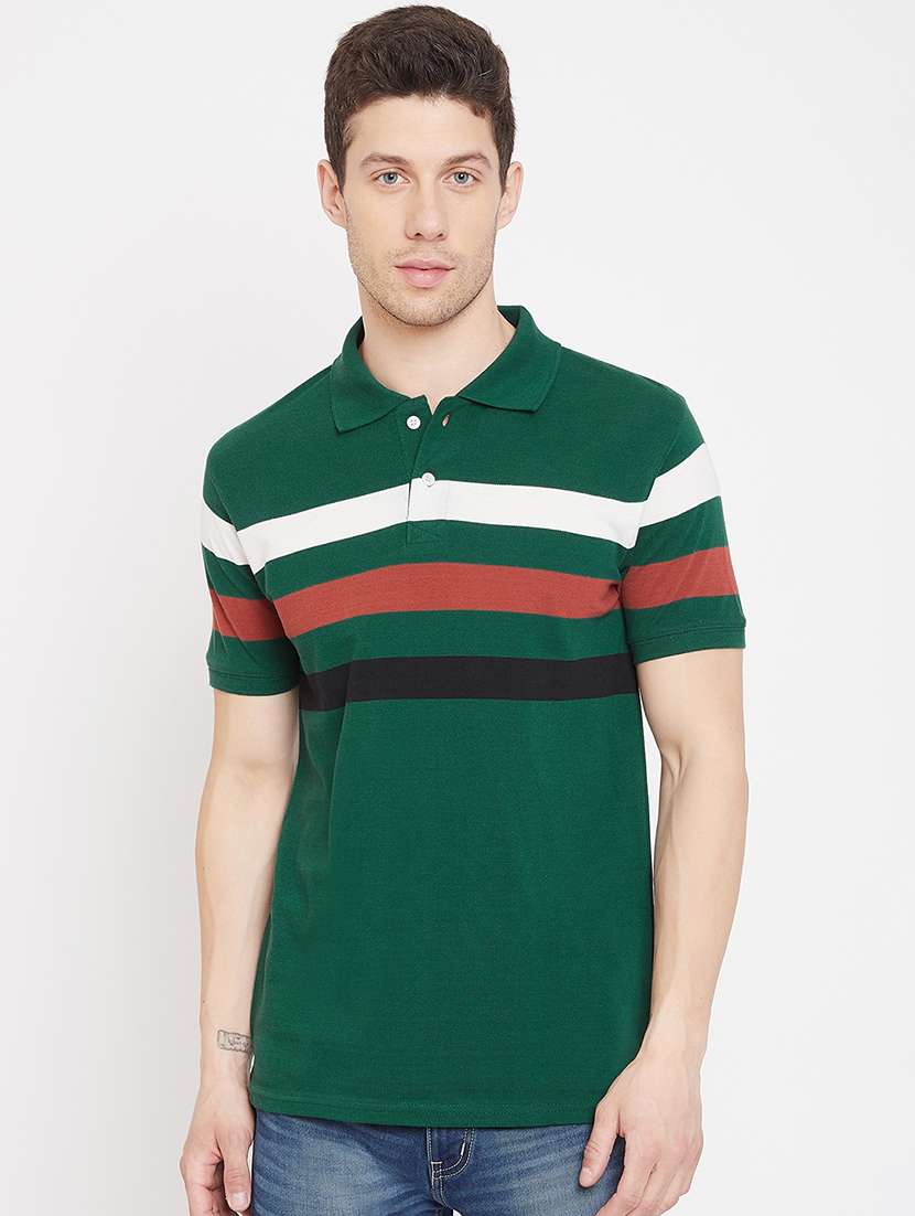 green striped polo t-shirt 