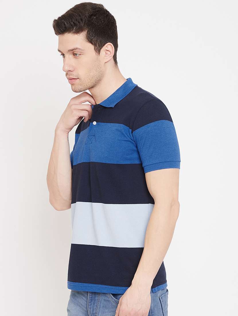 blue striped polo t-shirt - 17751825 - Standard Image - 1