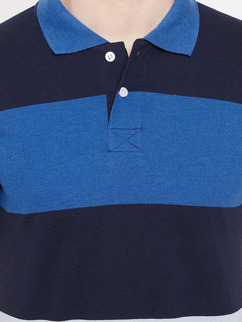 blue striped polo t-shirt - 17751825 - Standard Image - 4