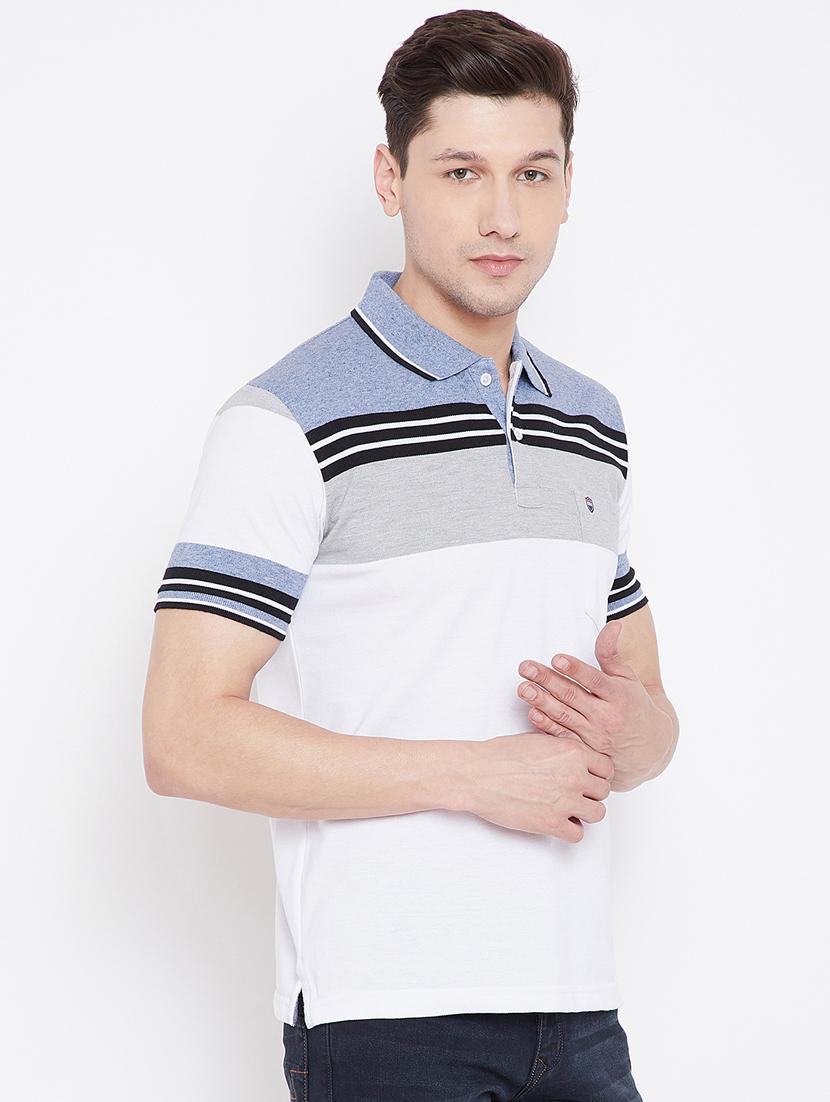 white striped polo t-shirt - 17751867 - Standard Image - 1