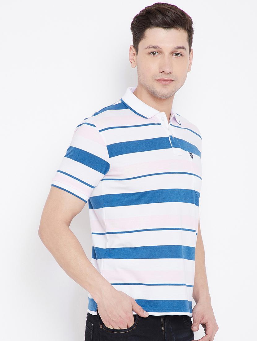 white striped polo t-shirt - 17751876 -  Standard Image - 1