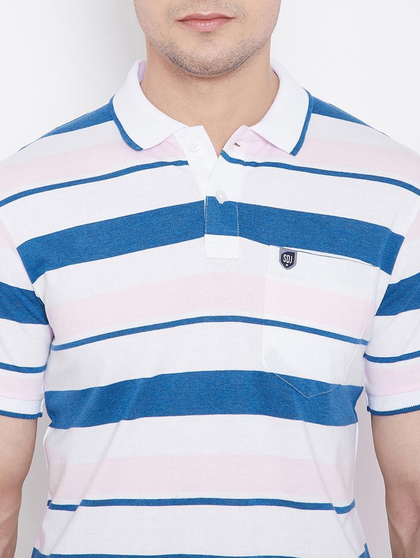 white striped polo t-shirt - 17751876 - Standard Image - 4