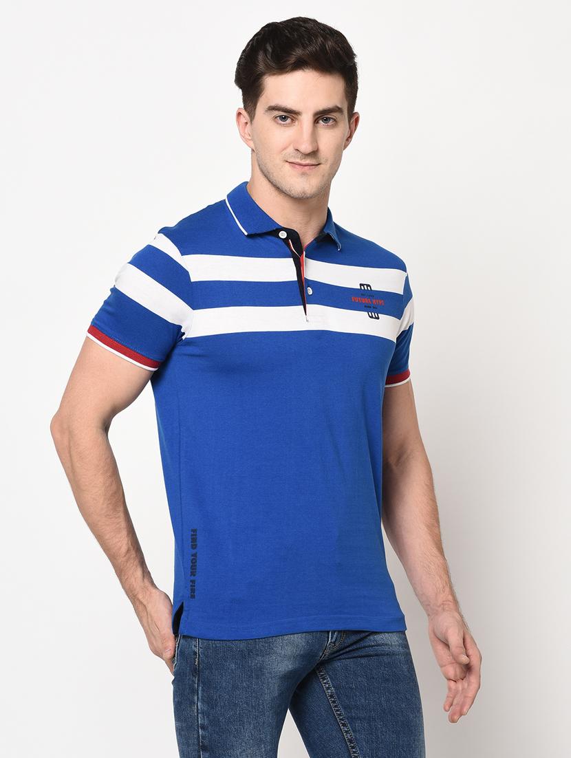 blue striped polo t-shirt - 17751907 - Standard Image - 1