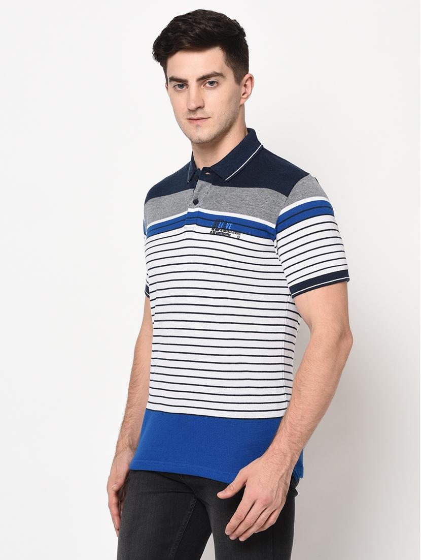 blue striped polo t-shirt - 17751908 - Standard Image - 1