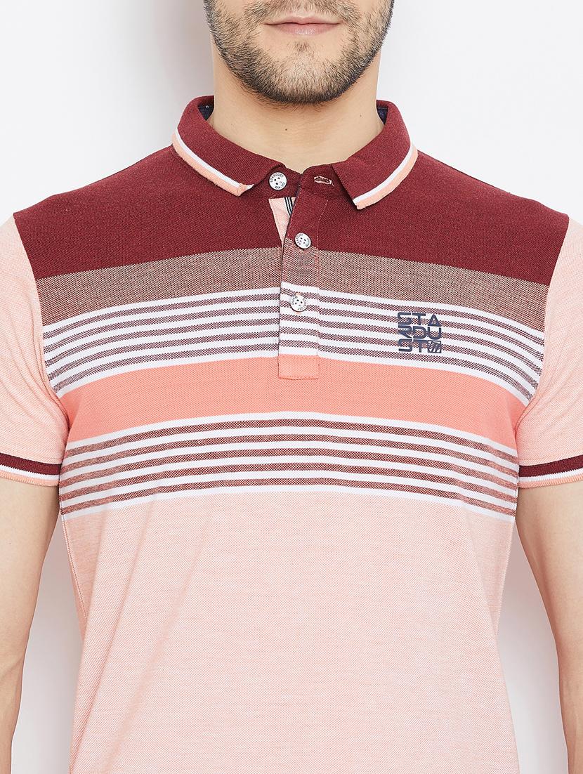 pink striped polo t-shirt - 17751911 - Standard Image - 4