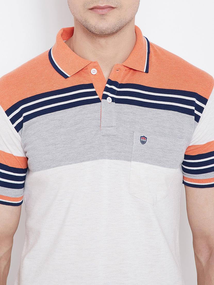orange striped polo t-shirt - 17751913 - Standard Image - 4