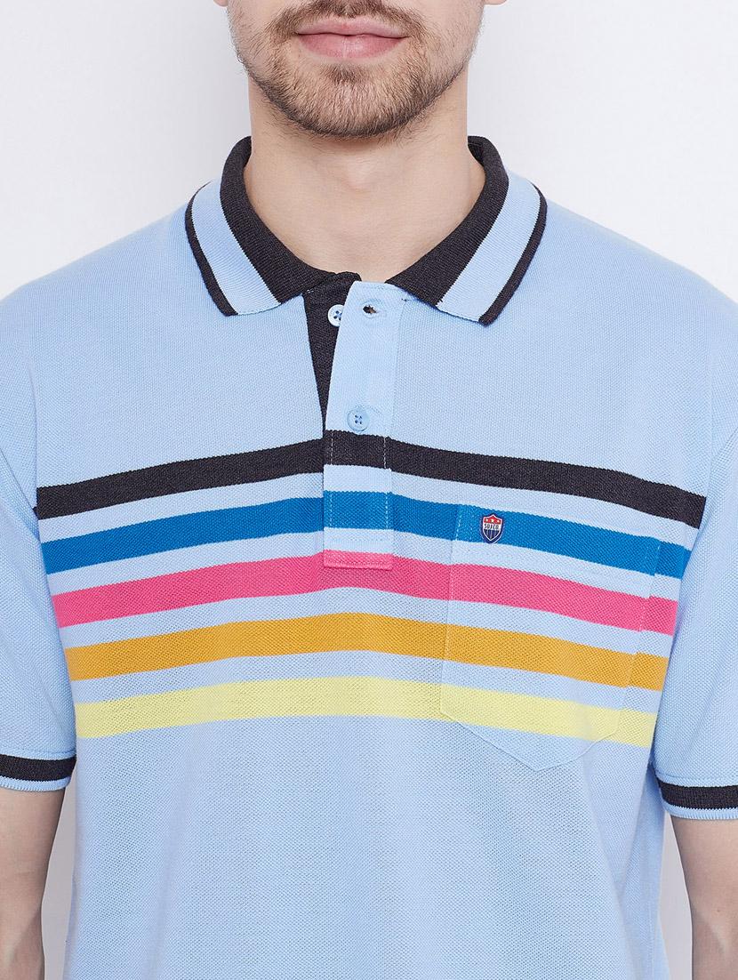 blue striped polo t-shirt - 17751919 - Standard Image - 4