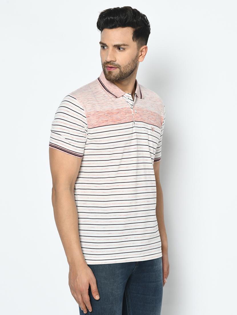pink striped polo t-shirt - 17751926 - Standard Image - 1