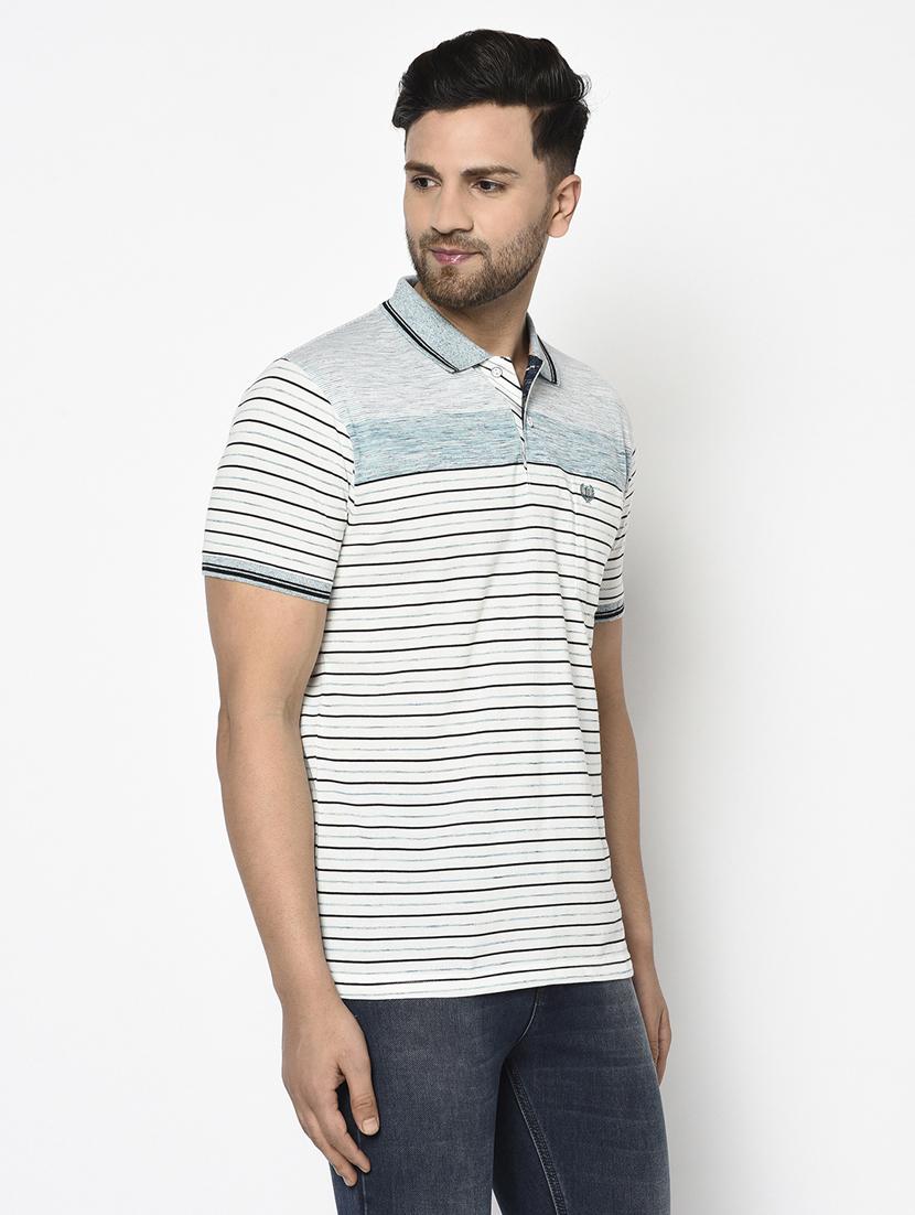 blue striped polo t-shirt - 17751932 - Standard Image - 1