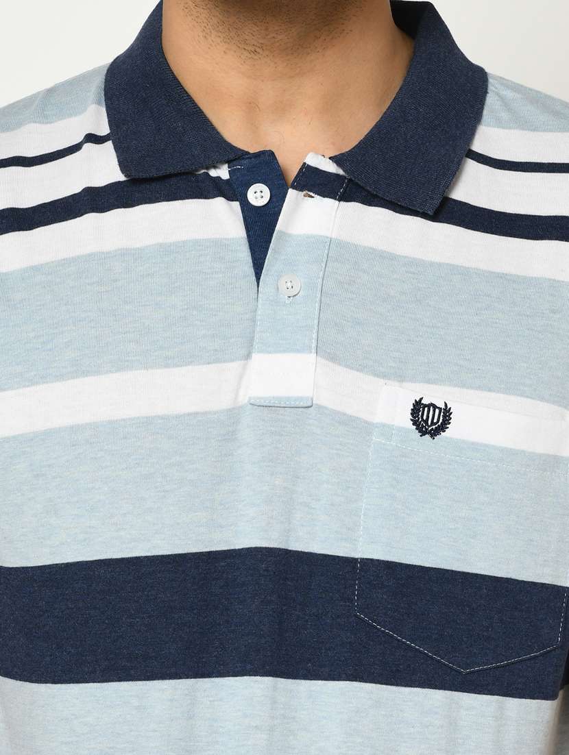 blue striped polo t-shirt - 17751933 - Standard Image - 4