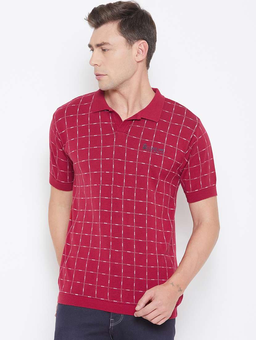 pink checkered polo t-shirt