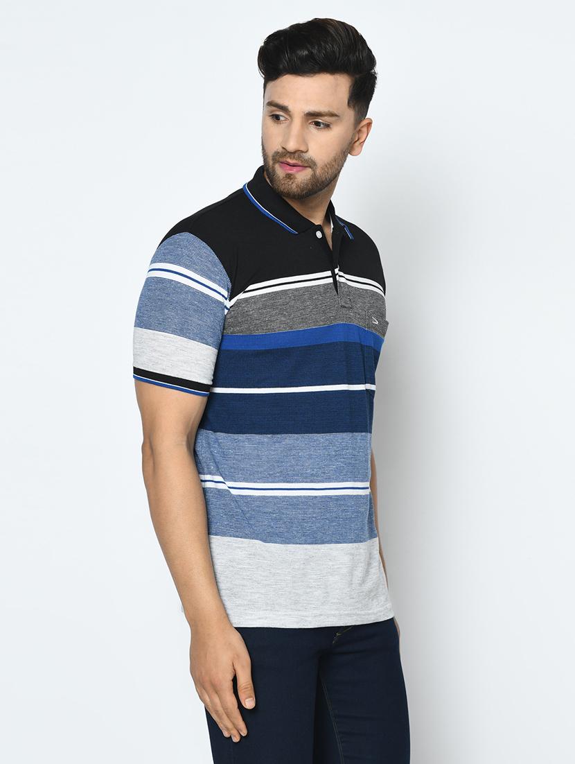 blue striped polo t-shirt - 17751953 -  Standard Image - 1
