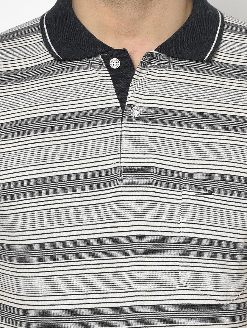 grey striped polo t-shirt - 17751966 - Standard Image - 4