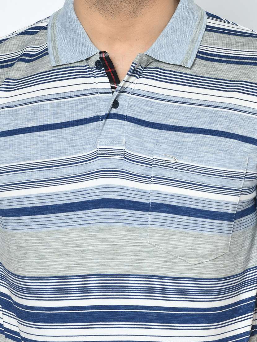 blue striped polo t-shirt - 17751975 - Standard Image - 4