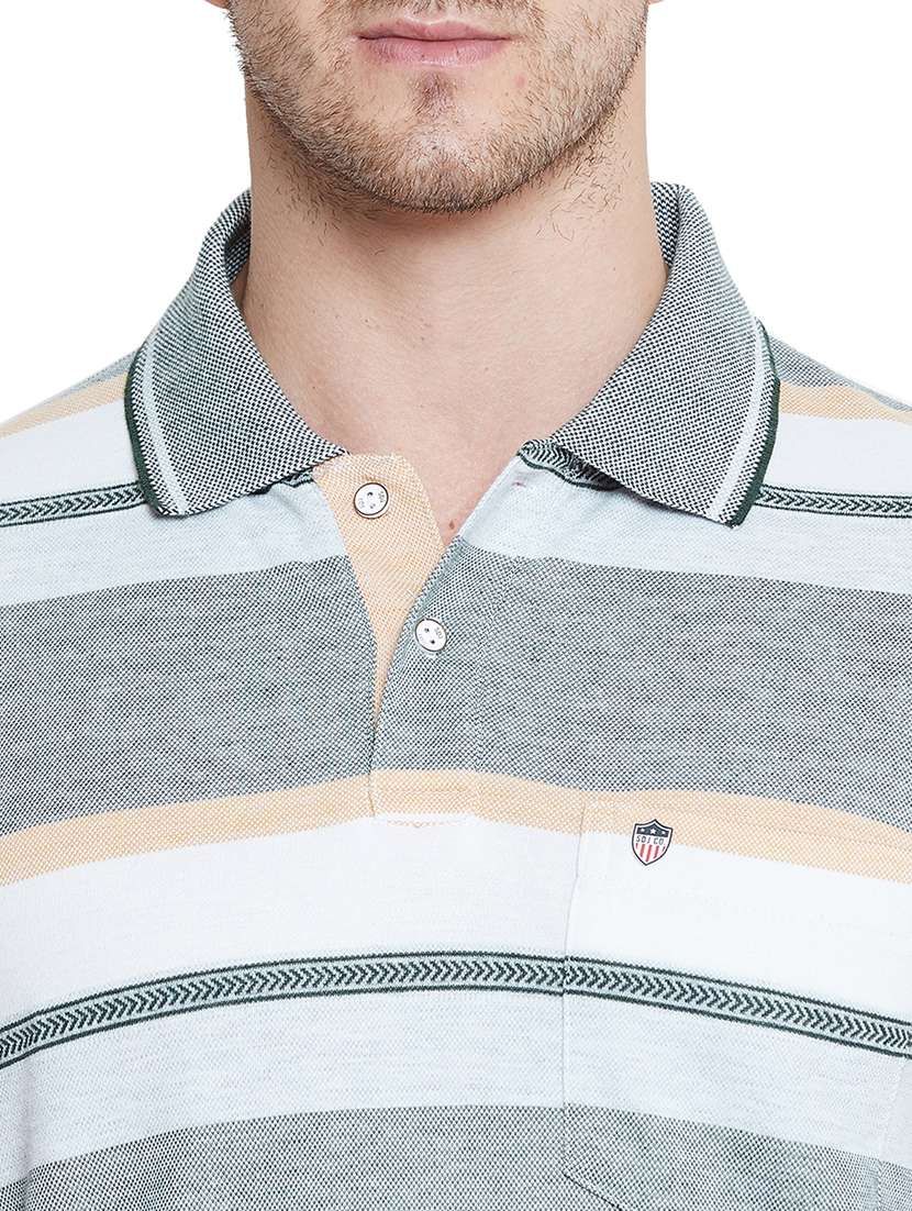 grey striped polo t-shirt - 17751980 - Standard Image - 4