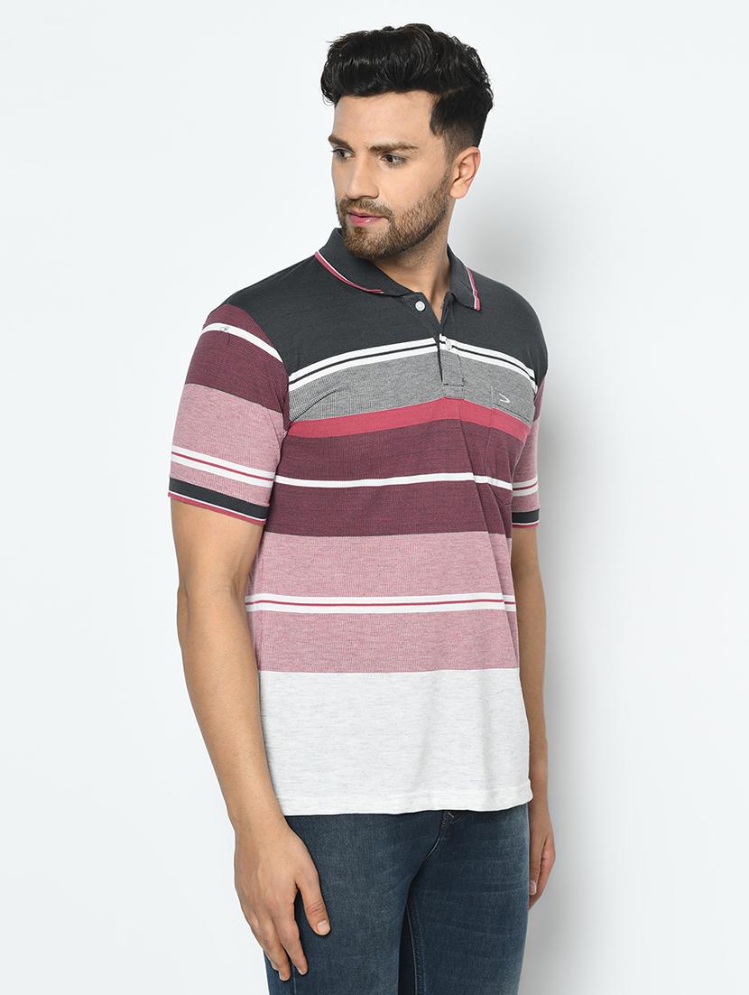 multi colored striped polo t-shirt - 17751991 - Standard Image - 1