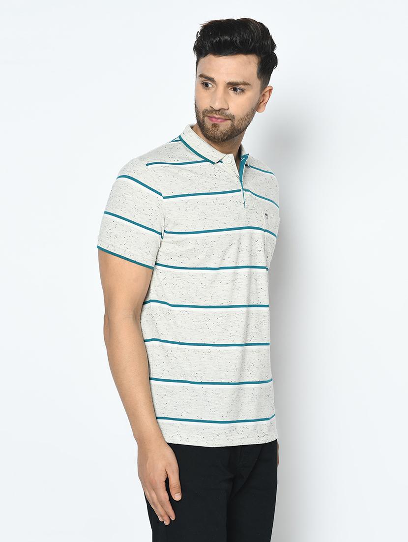 grey striped polo t-shirt - 17751999 -  Standard Image - 1