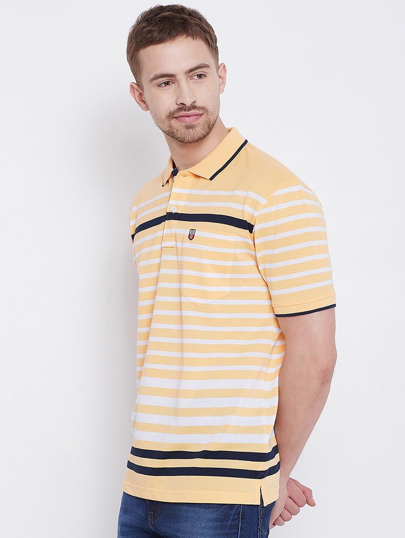 yellow striped polo t-shirt - 17752027 - Standard Image - 1