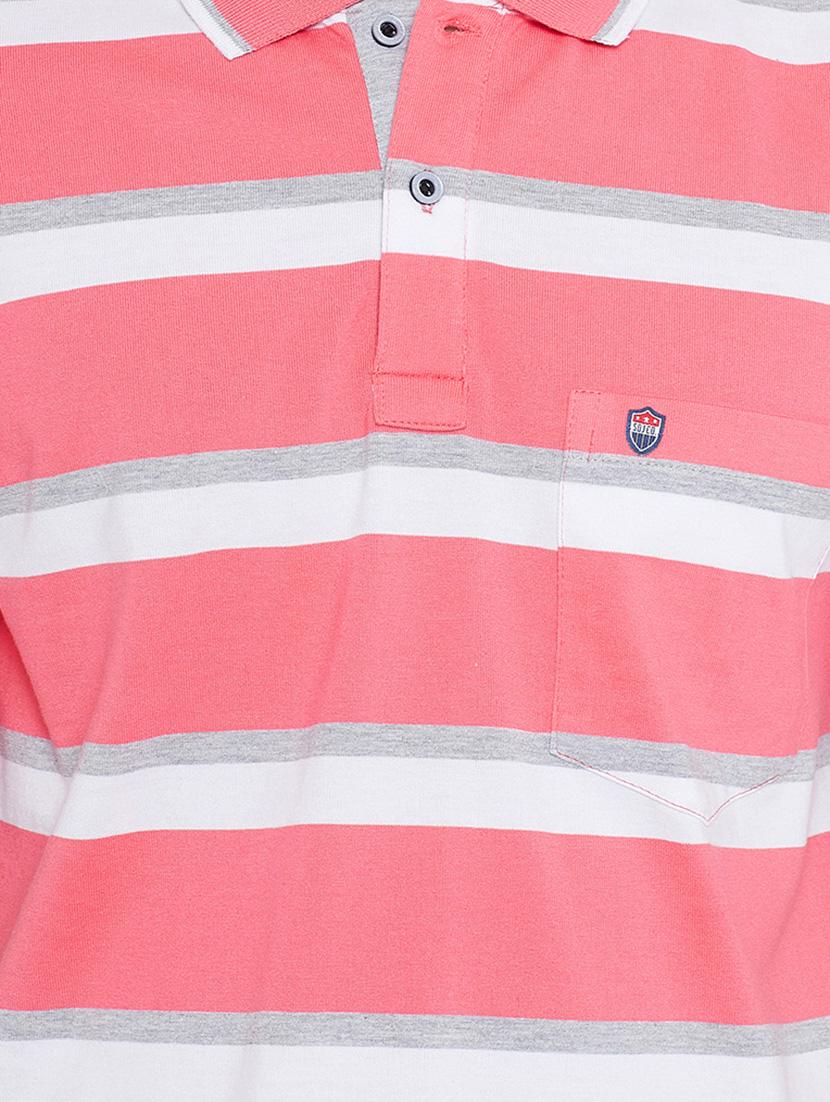 pink striped polo t-shirt - 17752042 - Standard Image - 4