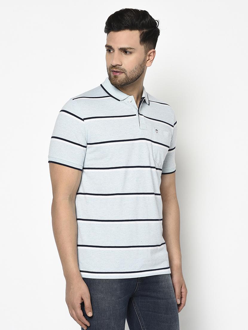 blue striped polo t-shirt - 17752048 - Standard Image - 1