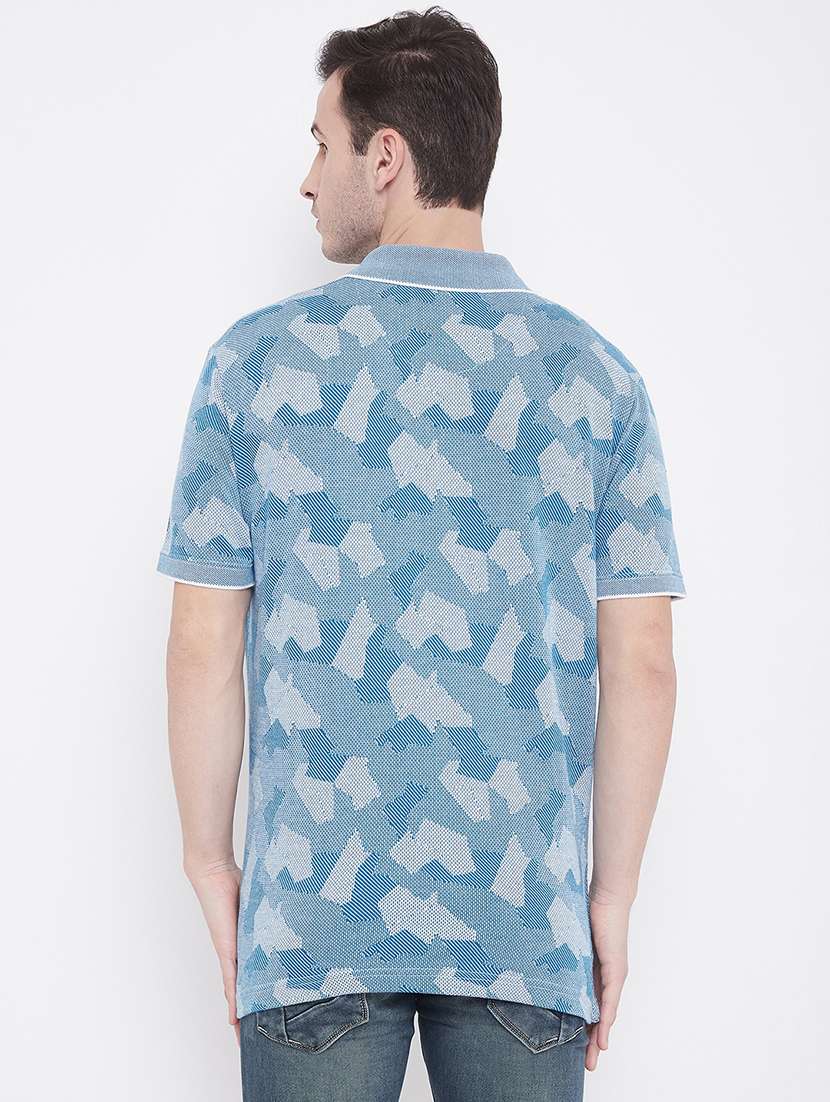 blue printed polo t-shirt - 17752053 -  Standard Image - 1