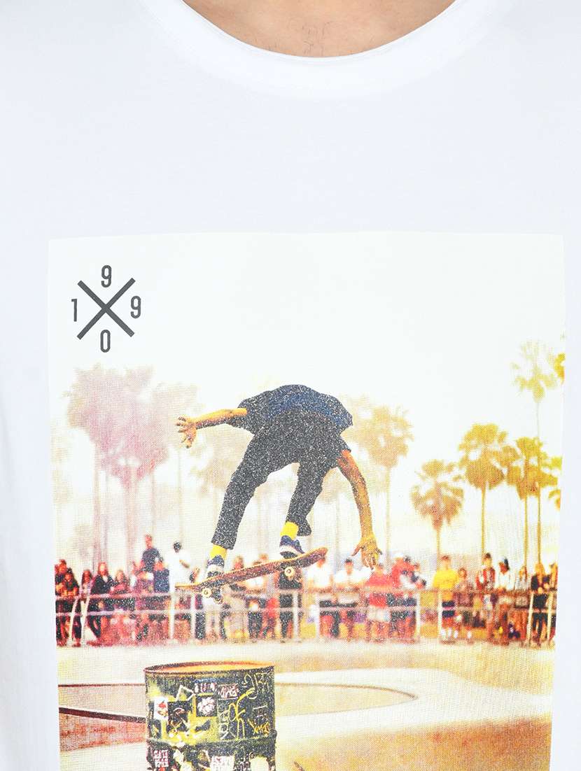 white printed t-shirt  - 17752068 -  Standard Image - 4