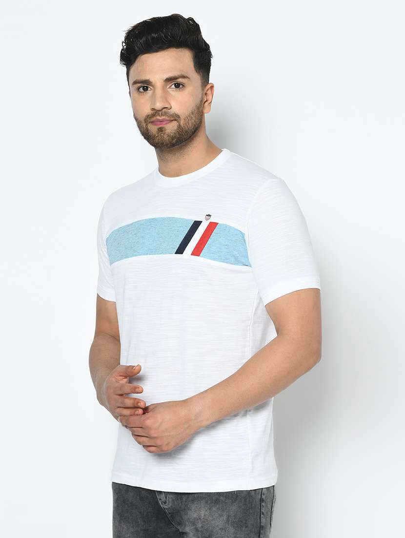 white chest print t-shirt - 17752072 -  Standard Image - 1