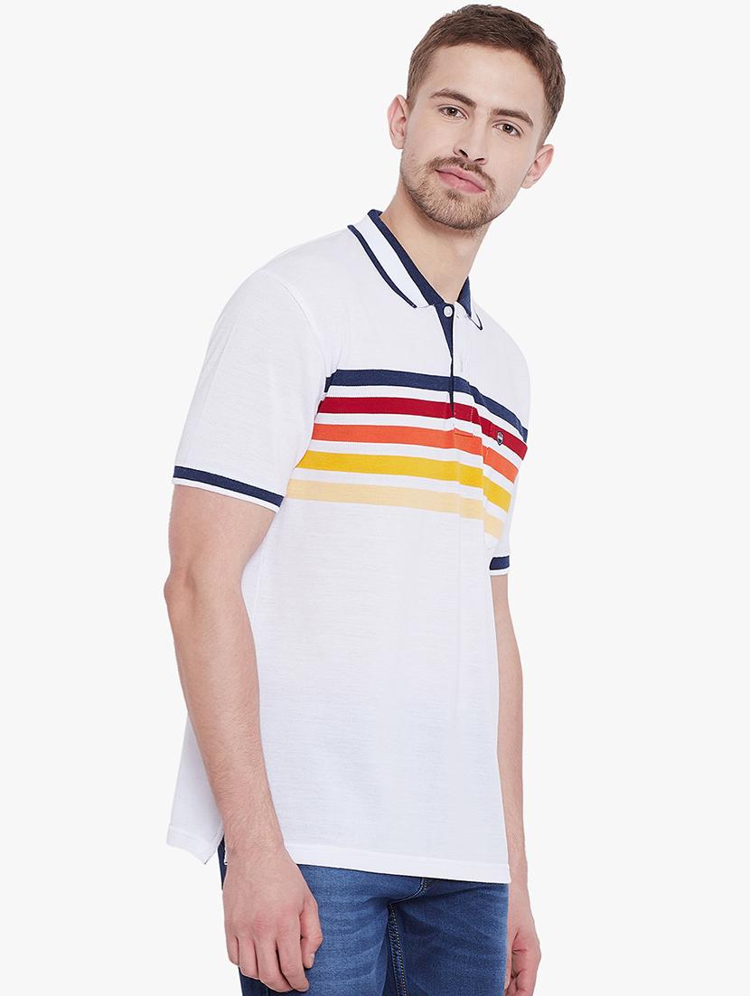 white striped polo t-shirt - 17752078 - Standard Image - 1